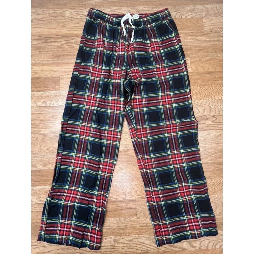 Banana Republic Men's Plaid Pajama Pants Size Small Red Elastic Waist NEW